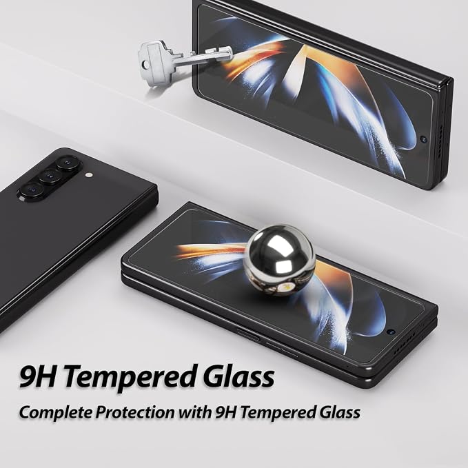 DOME GLASS Whitestone Screen Protector for Samsung Galaxy Z Fold 5 2023 Full Tempered Glass Shield with Liquid Dispersion Tech with UV Lamp [Easy to Install Kit] Smart Phone Screen Guard - Two Pack