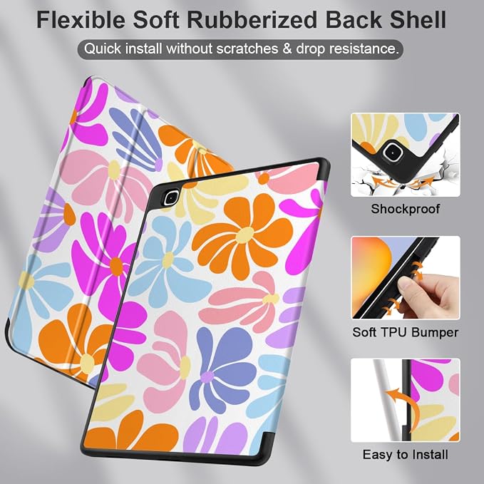 DONGKE Case for Samsung Galaxy Tab S6 Lite 10.4 Inch 2024/2022/2020 Trifold Stand + S Pen Holder + Auto Wake/Sleep + Soft TPU Protective Stand Back Cover Bear