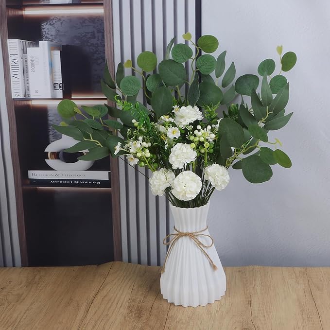 85pcs Artificial Greenery Stems Box Set with 10 Kinds Artificial Plants and Fake Flowers Used for New Wedding DIY Bouquet Flower Arrangement Dining Table Decor