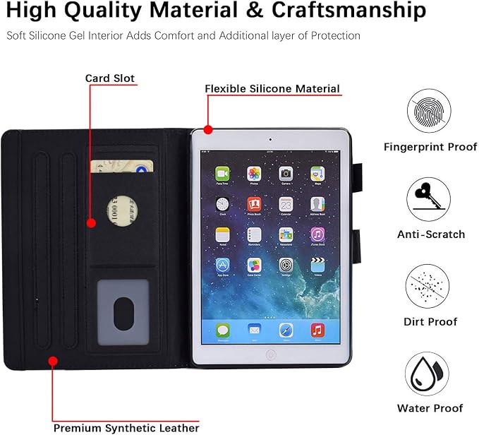 Case for iPad 9th/8th/7th Generation iPad 10.2 Case (2021/2020/2019 Model iPad 9/8/7 Case) PU Leather Folio Folding Stand Cover for iPad 10.2 inch Auto Wake/Sleep Hummingbird