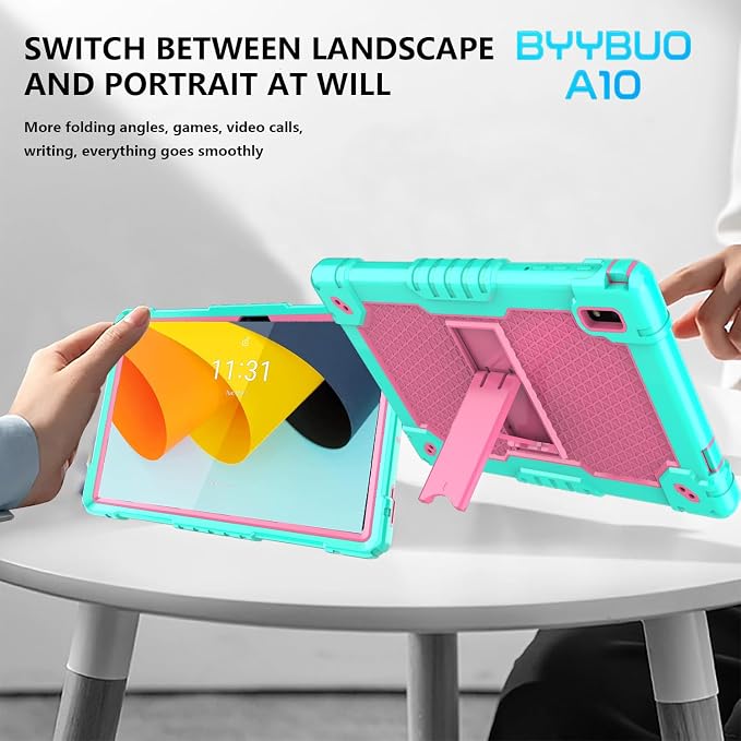 case for BYYBUO SmartPad A10_L 10.1 inch Android Tablet Shockproof Kids Friendly Protective Case+Shoulder Strap Kickstand for BYYBUO SmartPad A10 10.1 inch Tablet (Black)
