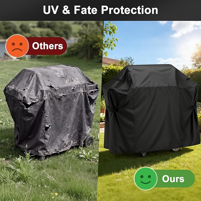 LBTING Grill Cover, 44-inch Heavy Duty 300D Oxford Waterproof Windproof UV Resistant BBQ Gas Grill Cover for Outdoor Barbecue Fit Most Brands Weber, Brinkmann, Char Broil, Holland