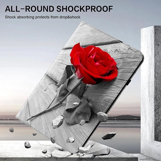 Case for Samsung Galaxy Tab A 10.1 2019 Model SM-T510/T515/T517 Stylus Holder Flip Wallet Leather Shockproof Cover for Galaxy Tab A SM-T510 Case Bicolor Marble