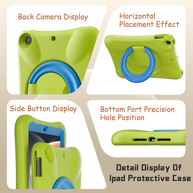 Pepkoo Case for iPad 9.7 Inch 5th/6th Gen &amp Air/Air 2 Shockproof Cover | EVA Shockproof Design with Adjustable Stand. Full-Body Coverage for Study Reading and Daily Use with Flexible Bracket.