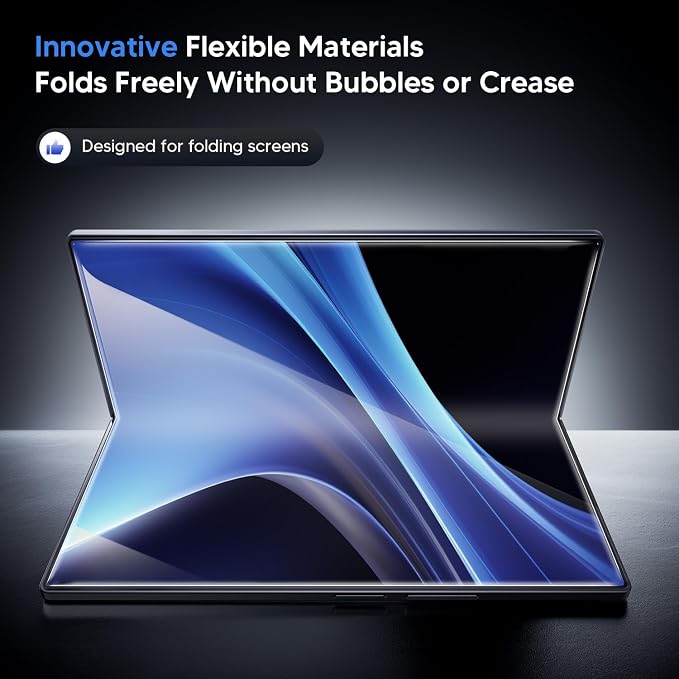 Hoerrye for Samsung Galaxy Z Fold 7 Screen Protector - [with Auto Align Frame Accessories] [2 Pack Inside Flexible TPU Film + 2 Pack Front Tempered Glass] No CreasesNo BubblesCase Friendly | Auto Al