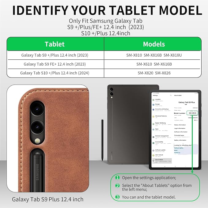 Case for Samsung Galaxy Tab S10 Lite/S10 FE/S9 FE/S9 10.9/11 | Microfiber Leather Protective Cover with S Pen HolderSmart Folio Auto Sleep/WakeAdjustable StandShockproofSlimBlack