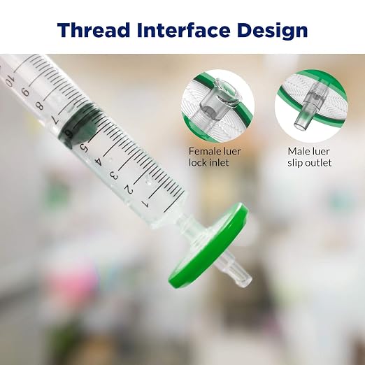 Membrane Solutions 500 Pack Syringe Filter Sterile PES Hydrophilic Filtration