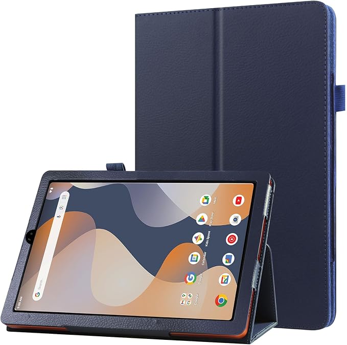 Folio Stand Case for onn. 8 Tablet (2024 Model Gen 4) - Folding Slim Magnetic PU Leather Protective Cover (Black)