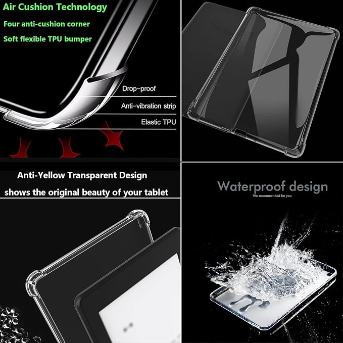 Clear Case for All-New Amazon Kindle Fire Max 11 Tablet (13th Generation 2023 Release) 11 Slim Lightweight Shell Transparent Soft TPU Back Shockproof Crystal Reinforced Corner Cover Clear