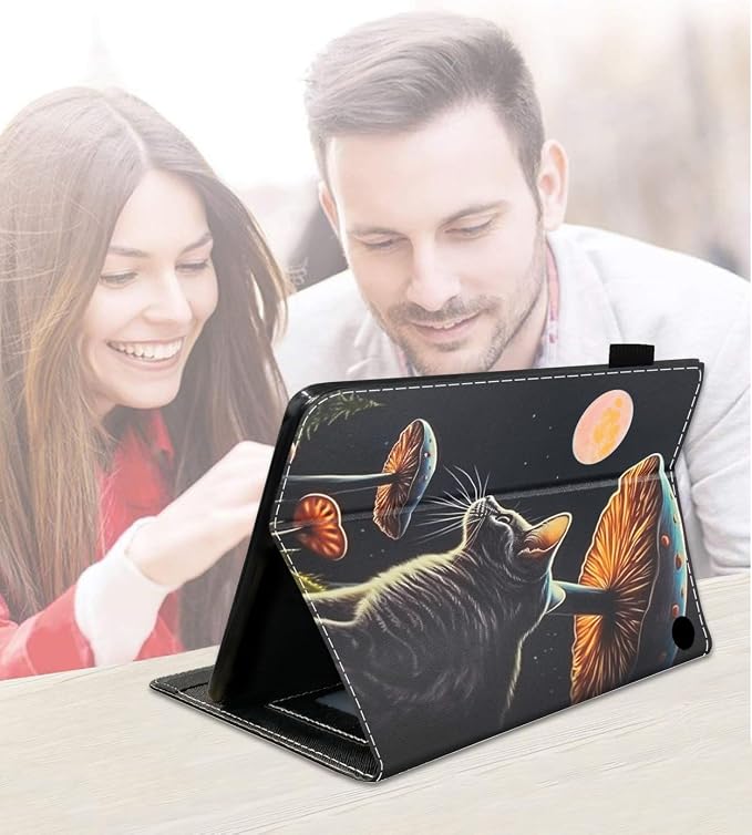 Case for Amazon Kindle Fire HD 8/Fire HD 8 Plus Tablet (12th/10th Generation 2024/2022/2020 Release) Slim PU Leather Cover with Card Slot &amp Auto Wake/Sleep African American Women