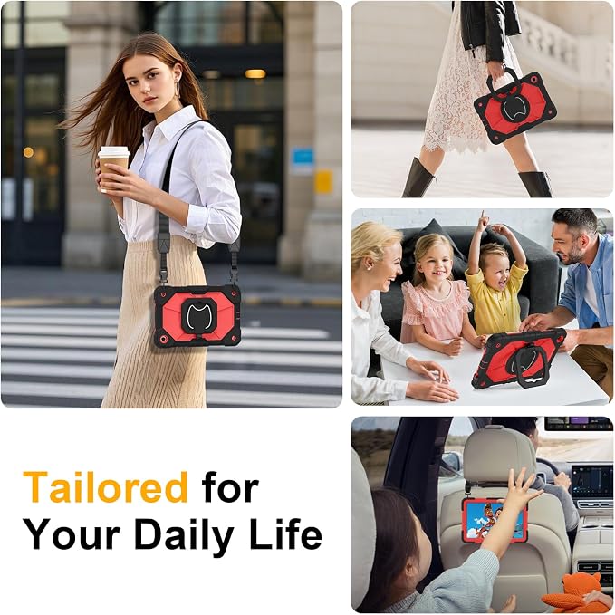 Case for Samsung Galaxy Tab A9 Plus 11 Inch 2023 Ubearkk Rugged Case for Samsung Galaxy A9+ Tablet SM-X210/X216/X218 with Screen Protector 360 Rotating Stand Shoulder Strap Pen Holder Black