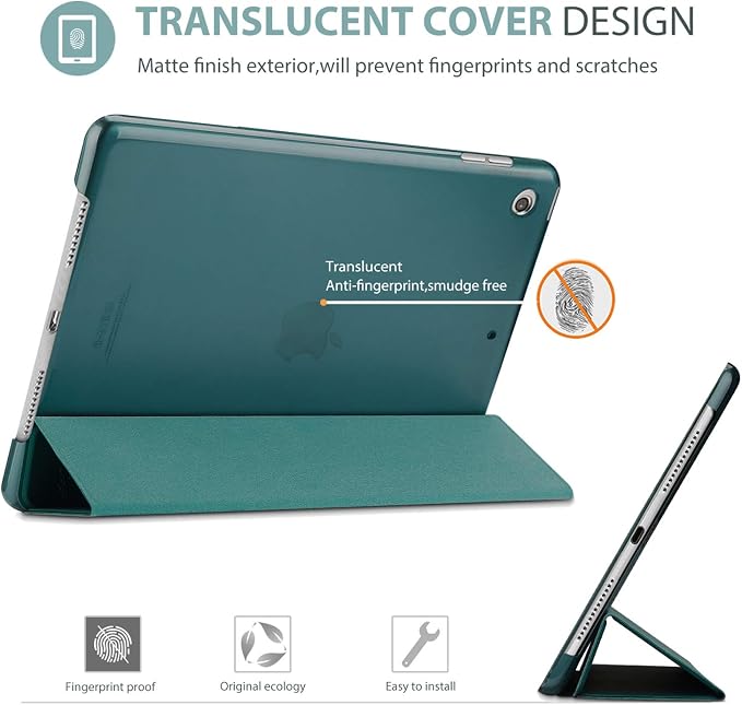 ProCase iPad 10.2 Case 2021 9th Gen/ 2020 8th Gen/ 2019 7th Gen Case with Tempered Glass Screen Protector Slim Stand Hard Shell Protective Smart Cover for 10.2” iPad 9th/8th/7th Generation -Black