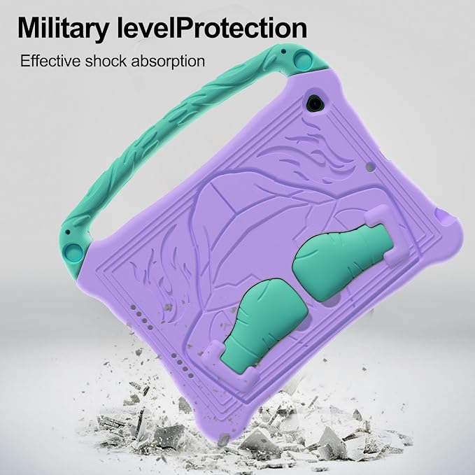 Dteck for iPad Air 3rd Gen (2019) / iPad Pro (2017) Case 10.5 Shockproof Protective Case with Kickstand Hard Plastic Shell 3-Layer Protection Drop Proof Sturdy Rugged Tablet Cover (Aqua+Rose)