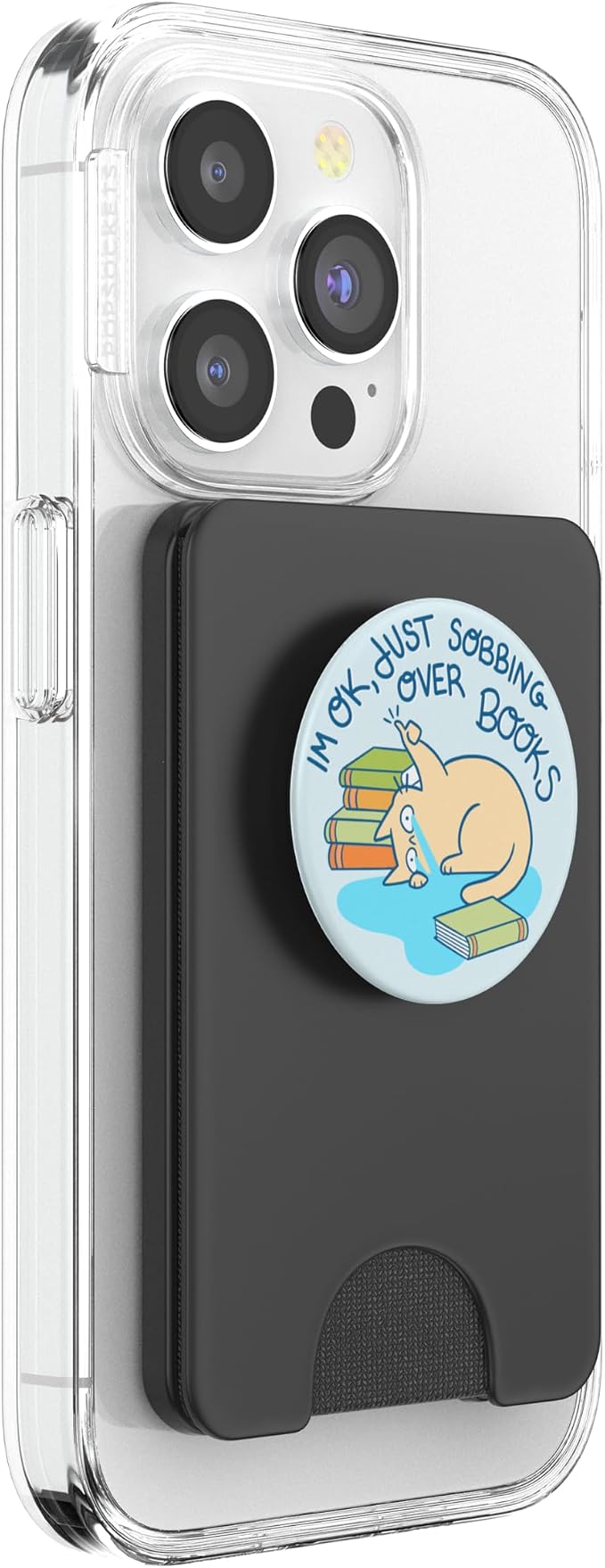 PopSockets Phone Grip &amp Stand - Bookish Cat PopSockets Adhesive PopGrip