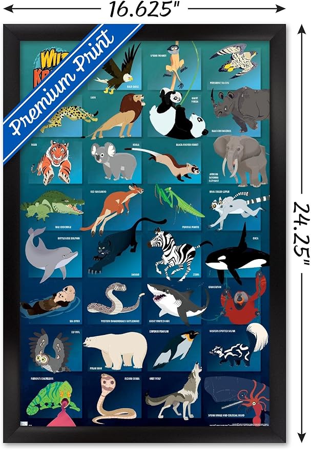 Wild Kratts - Grid Wall Poster, 22.4L" x 14.7W", Black Framed Version