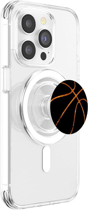 Black Basketball and fire Phone Grip for Men and Boys PopSockets Adhesive PopGrip