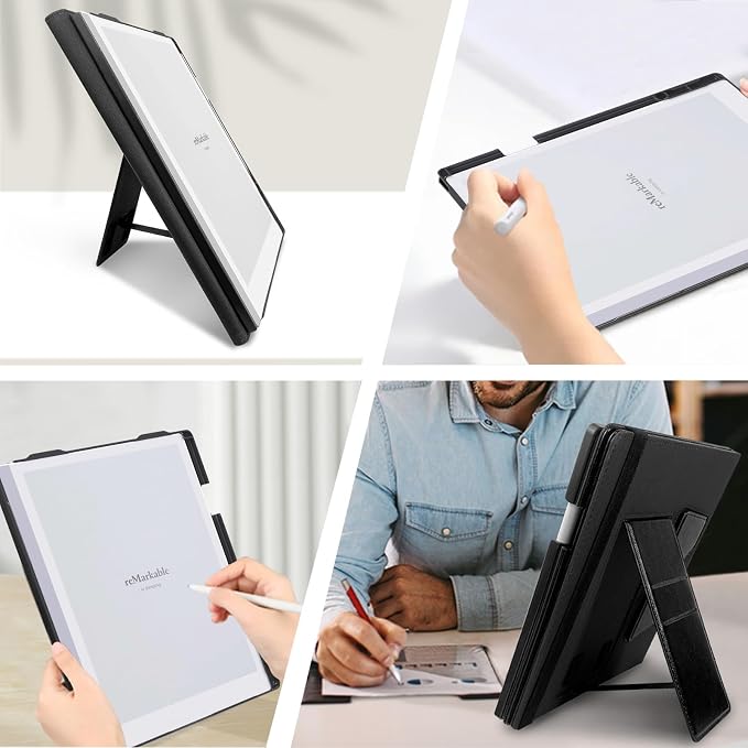 E NET-CASE Case for Remarkable 2 Paper Tablet - Business Design Protective Stand Cover with Pen Holder/Hand Strap/Carrying Shoulder Strap &amp Auto Sleep/Wake for 10.3 2020 Released (Green)