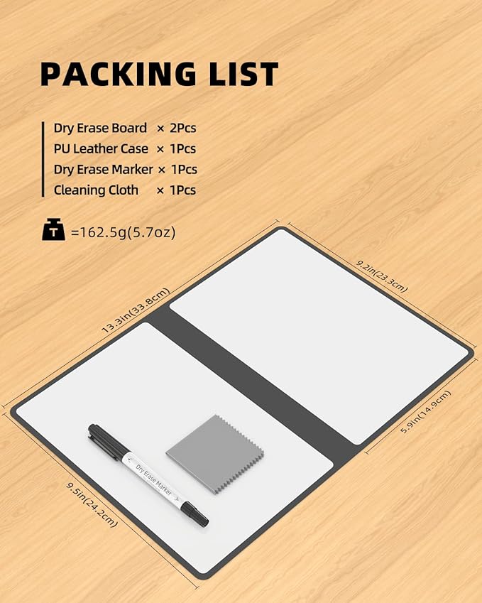 Portable Small White Board Dry Erase Board, Reusable 9.5 * 6.6in Notebook Memo, Office Home Supplies Desk Accessories MH760 (Navy Blue)
