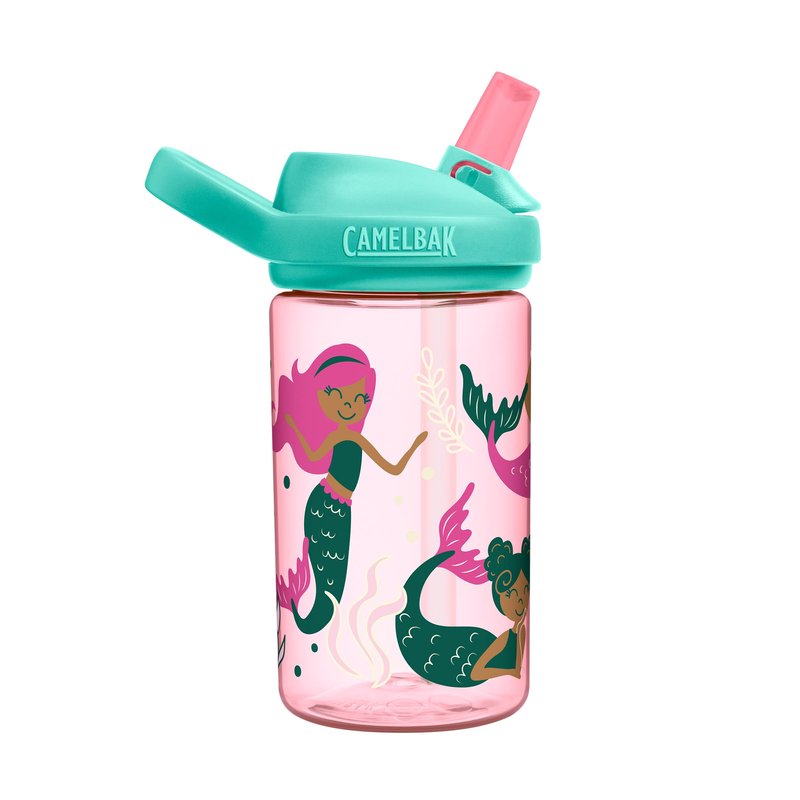 CamelBak Eddy+ Kids Water Bottle with Bite Valve Straw, Leak‑Resistant Easy‑Sip Design for Everyday Hydration, 14oz, Mindful Mermaids
