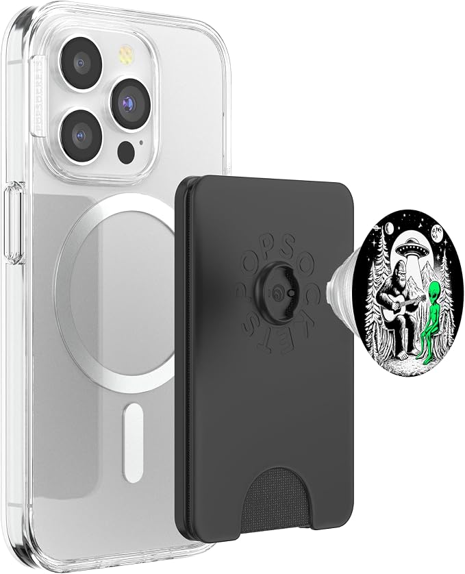 Bigfoot Plays Guitar Sasquatch Camping Big Foot UFO Alien PopSockets PopGrip for MagSafe
