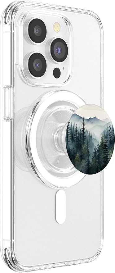 Foggy Forest Pine Tree Woods Green Nature Outdoor Explore PopSockets PopGrip for MagSafe