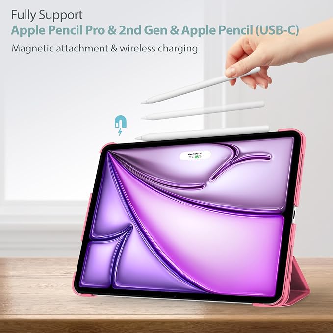 ProCase Smart Case for iPad Air 11-inch M4/M3/M2 &amp Air 10.9 5th/4th Gen | Hard Back Cover with Auto Sleep/Wake Slim Lightweight Case for iPad Air 11 2026/25/24 &amp 10.9 2022/2020-Aqua