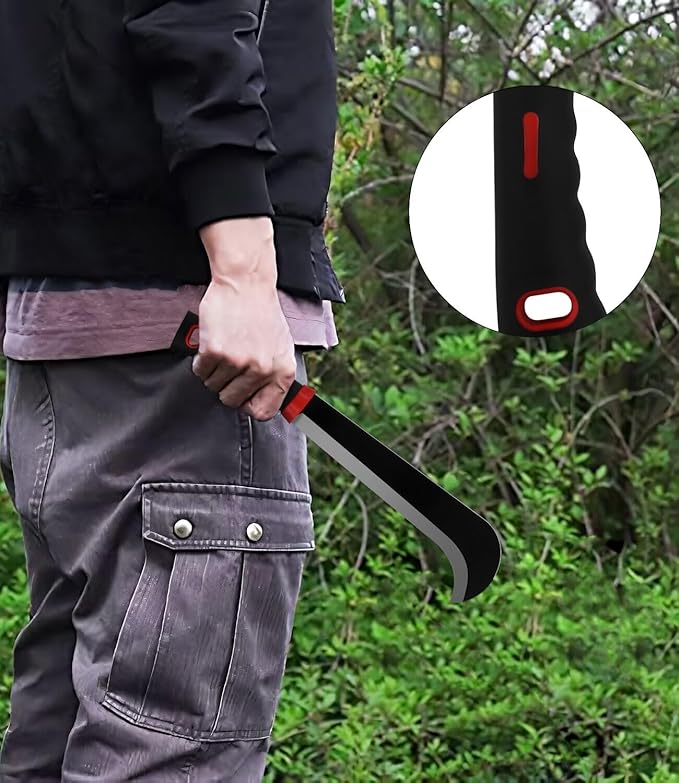 Machete, 15 Inch Gardening Machete for Outdoor and Yard Work, 3Cr13 Stainless Steel and Non-Slip Handle with Nylon Sheath