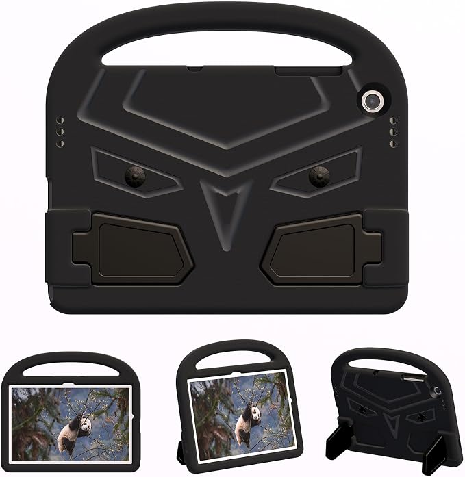 Galaxy Tab A9+ Case Kids Friendly EVA Rubber Stand Handle Grip Shockproof Protective Lightweight Cute Case Cover for Galaxy Tab A9 Plus 11 SM-X210 X215 X217 - Black