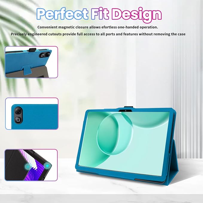 Case for DOOGEE Tab G6 Max 13.4-Inch TabletShockproof PU Leather Cover with Hand Strap Two-Fold StandCompatible with Tab G6 Max 13.4 Android Tablet (Black)