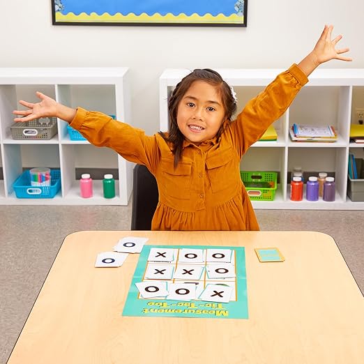 Really Good Stuff Measurement Tic-Tac-Toe Numeracy Center - 1 Kit - Ages 7-8, Grades 2-3