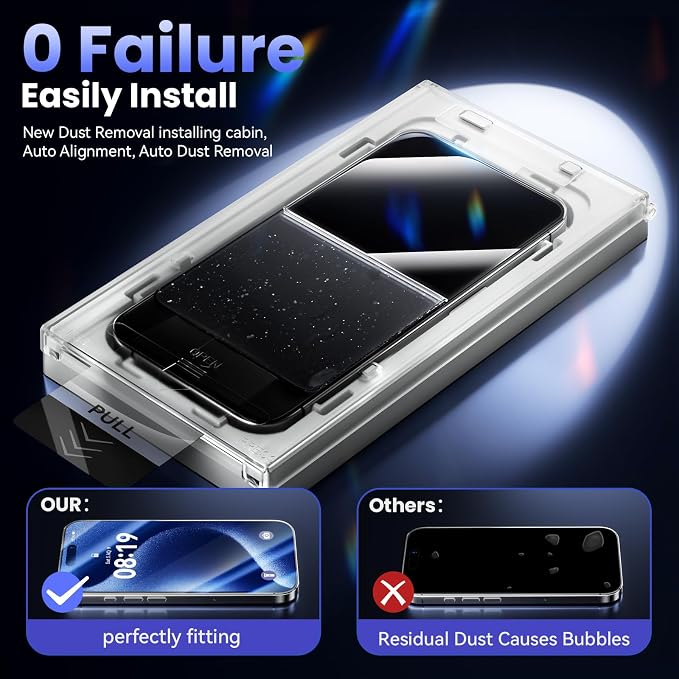 3 Pack Tempered Glass Privacy Screen Protector for iPhone 15 Pro Max 6.7 Inch Original Touch Sensitivity with Auto Alignment kit Bubble Free Case Friendly 9H Hardness