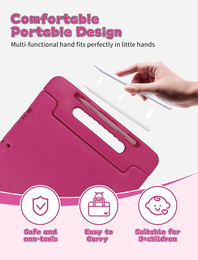 Heavy Duty Kids Case for iPad 10th/11th(A16) Pencil Holder Stand | Rugged Protection Cover for 11/10.9-inch iPad 2025/2022 Lightweight EVA Foam Anti-slip for Home School Travel Blue