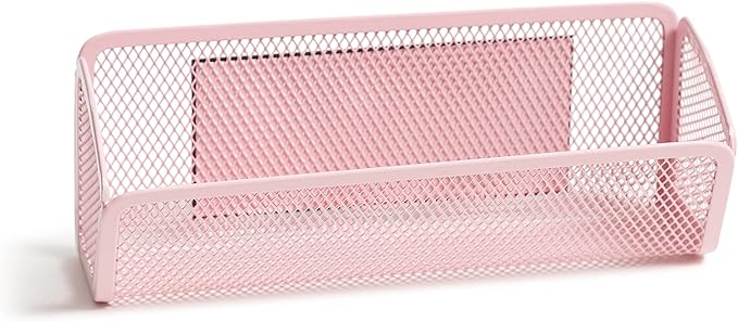 U Brands Blush Mesh Locker Organization Kit, Includes Magnetic Cup, Folding Shelf and Bin, 3 Pieces