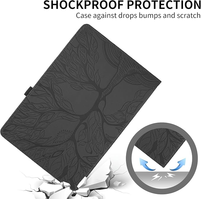 for Samsung Galaxy Tab S11 Ultra Case 14.6 inchFashion Embossing TechnologyMulti-Viewing AnglesSlim Light Shell CoverPU Leather+TPUCompatible with Samsung Galaxy Tab S11 UltraBlack