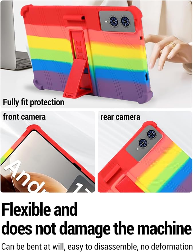 for TECLAST T65 13.4 inch Tablet Protective case Shockproof Lightweight Silicone Protective Cover with Stand Child-Friendly Protection Easy to Clean DesignBlack