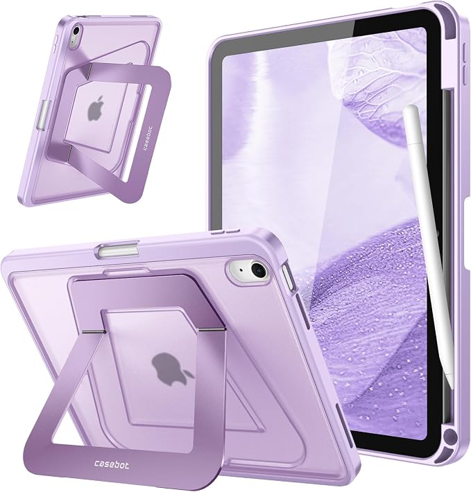 Fintie Shockproof Case for iPad (A16) 11th Gen 11-in iPad 10th Gen 10.9 | Slim Frosted Hard Back Cover Multi-Angle Viewing Built-in Kickstand &amp Pencil Holder Anti-Scratch Black