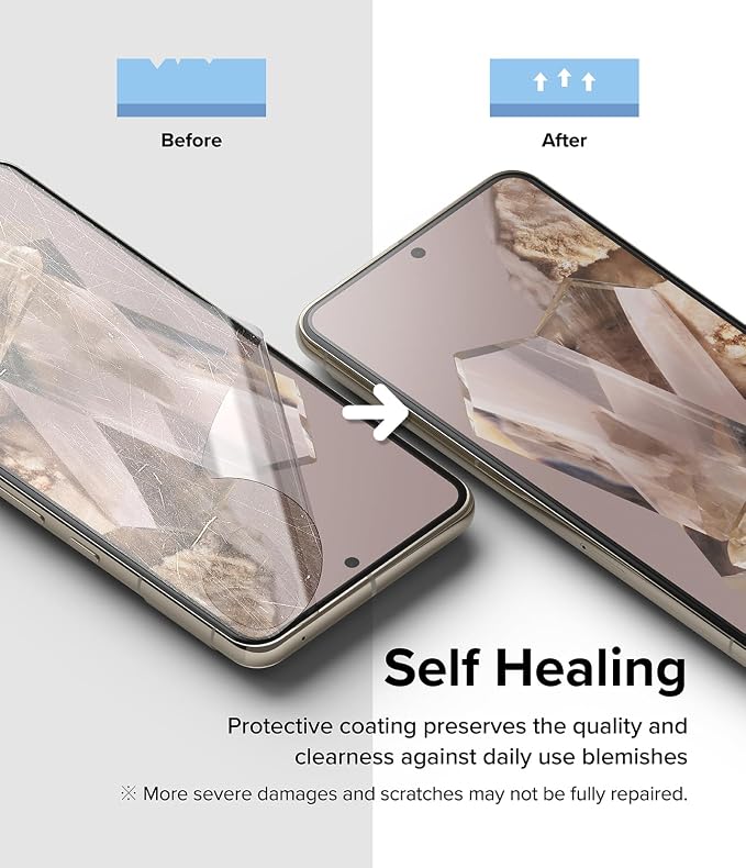 Ringke Dual Easy Film [4-Layer Protection] Compatible with Google Pixel 8 Pro Screen Protector Self Healing Repair Coating Full Coverage HD Clear Screen Protector with Installation Tool - 2 Pack