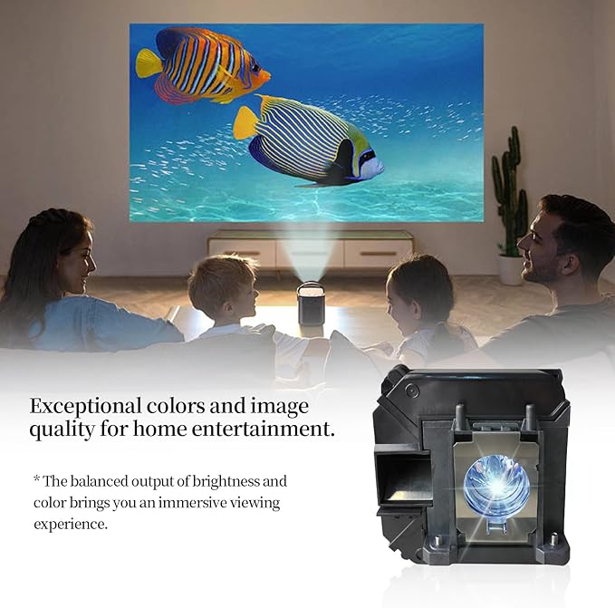 EL PLP68 Replacement Projector Lamp Bulb Compatible with EPSON EH-TW5900 EH-TW5910 EH-TW6000 EH-TW6000W EH-TW6100 H421A H421B H421C H421F H503B, PowerLite HC 3010/HC 3010e/HC 3020/HC 3020e Projectors