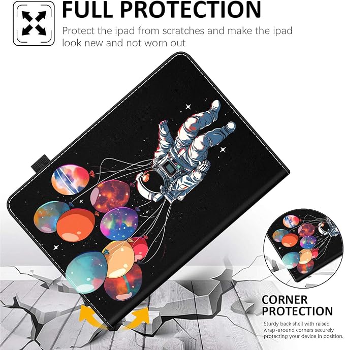 Case Fits Amazon Kindle Fire HD 8 &amp 8 Plus Tablet (12th Generation/10th Generation 2022/2020 Release) 8 Multi-Angle Smart Stand Cover Auto Sleep/Wake Space Corgi Dog