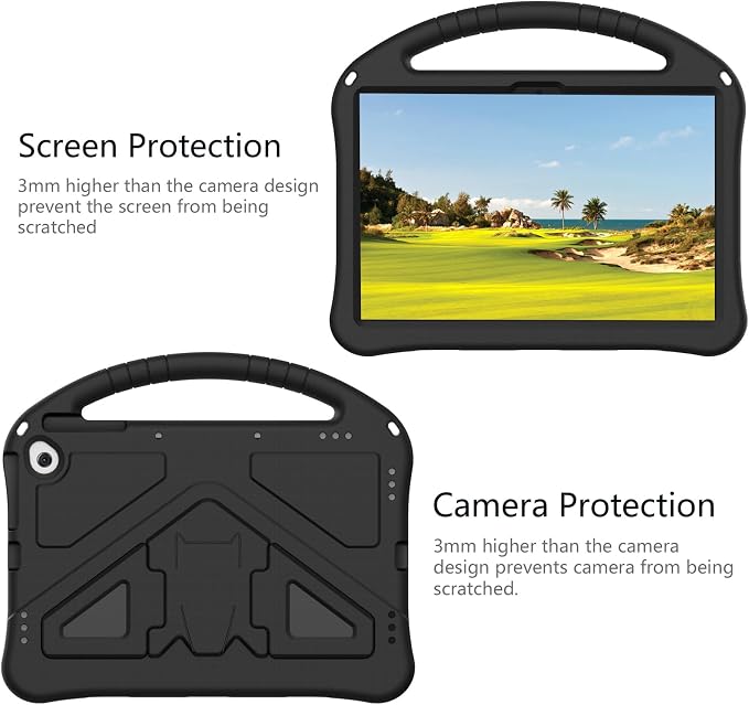 Tablet Case with Built-in Handle and Kickstand Kids Friendly Shockproof Cover Lightweight Compatible with Google Pixel 11 inch Black