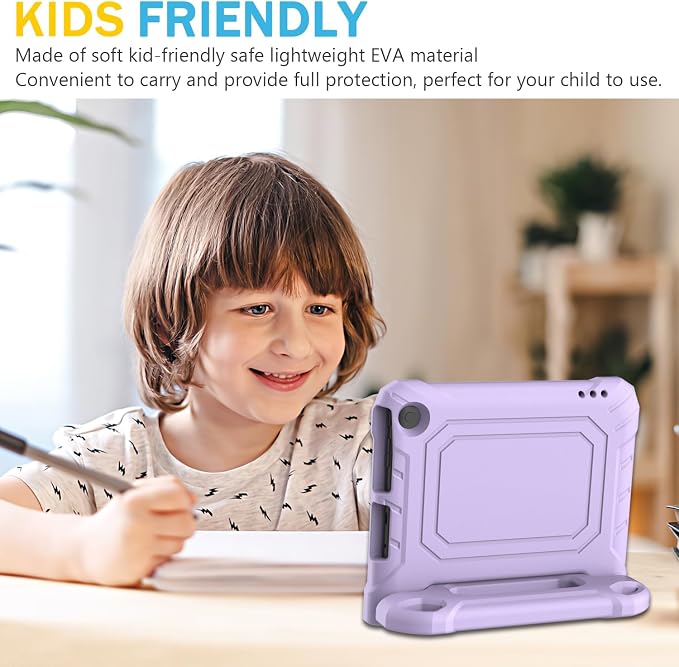 Kids Case for Amazon Fire 7 Tablet Case (12th Generation 2022)Blue | Lainergie Lightweight Easy to Carry Shockproof Kids Friendly Durable Hight Quality EVA Material Cover with Handle Stand