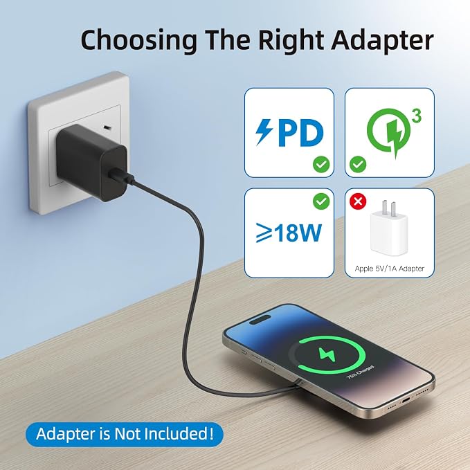 Magnetic Wireless Charger for iPhone 15W Fast Mag Safe Charger 2 Pack Charging Pad Compatible with iPhone 17/16/15/14/13/12 Series and Air - Pods 3/2/Pro 2/Pro Black