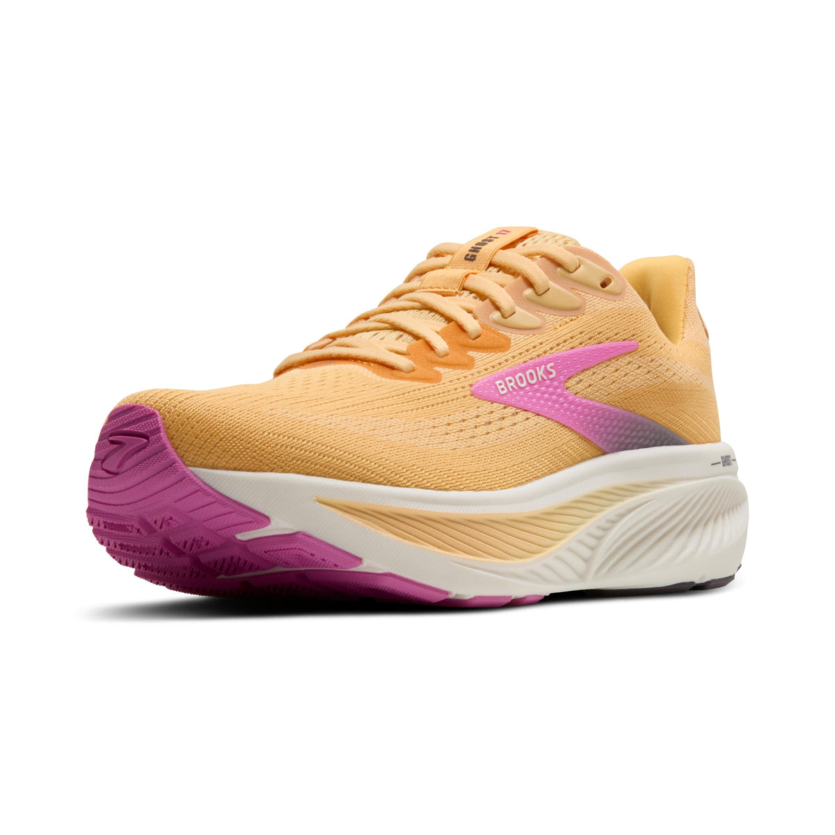 Brooks Women’s Ghost 17 Neutral Running Shoe - Apricot/Grey/Pink - 9.5 Medium