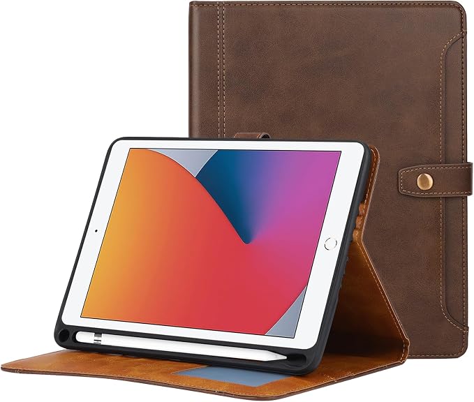 Case for iPad 9/8/7 Gen Case(2021/2020/2019)- Shockproof Cover with Built-in Pencil Holder- Smart Auto Sleep/Wake - Perfect for Students at Home/School-Pink
