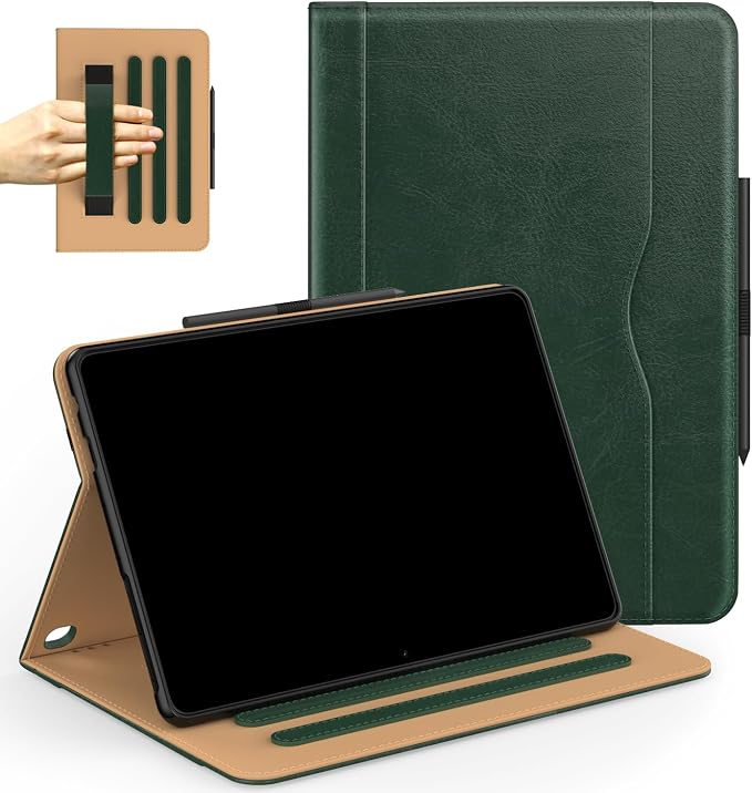ZoneFoker for 10 Tablet Case (13th/11th Generation 2023/2021 Released) PU Leather Folio Cover with Multi-Angle Stand/Pen Holder Auto Wake/Sleep for 10/10 Plus Black+Black