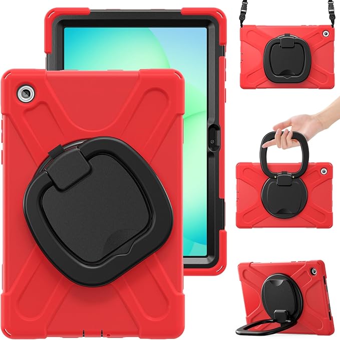 Lunivop Tablet Case Compatible with Samsung Galaxy Tab A11 Plus Case 11 Inch 2025 with 360° Rotating Stand Military - Grade Heavy Duty Protection Cover for Samsung Tab A11+ Plus Black