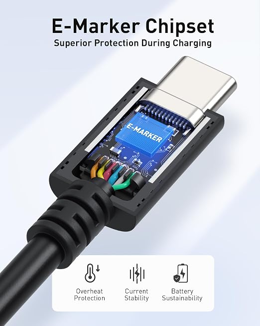 Cable Matters [USB-IF Certified] 240W USB C Charging Cable 6.6ft Black | 480Mbps Data No Video Support USB C Charger Cable for MacBook iPad Pro XPS Surface Pro