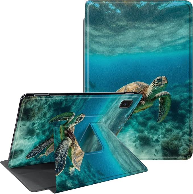 for Samsung Galaxy Tab A7 Lite Case 8.7 inch 360 Degree Rotating Stand Protective Smart Cover Case for Samsung Galaxy Tab A7 Lite 2021 - American Flag &amp Fish