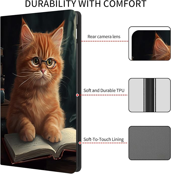 Case for 7 All-New Kindle Paperwhite (12th Generation 2024) and Kindle Colorsoft Signature Edition CoverSlim PU Leather Smart Cases with Auto Wake/Sleep-Black Cat Night Sky
