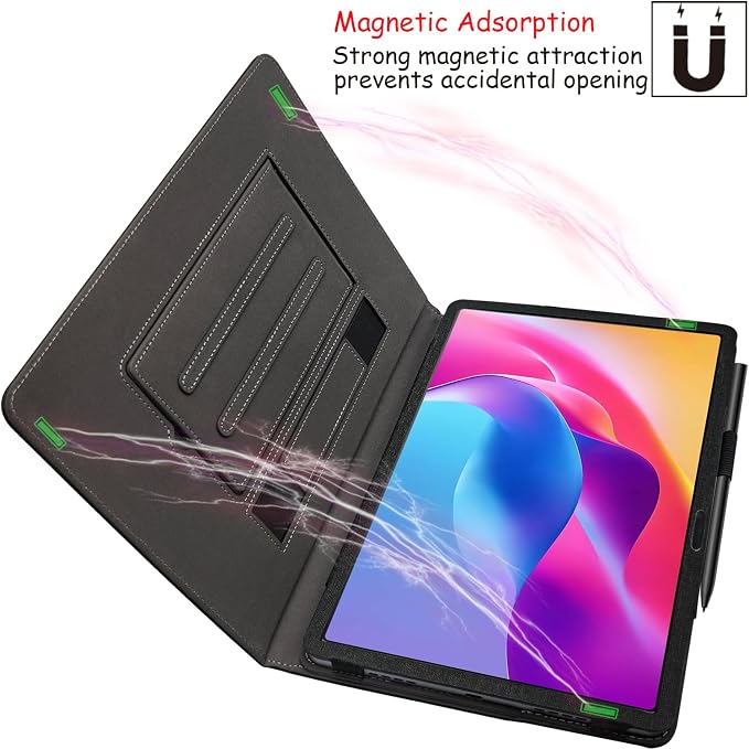 Hand Strap Case for 10.1 TCL TAB 10 Gen 4 (Model: 8483A) Tablet PU Leather Bidirectional Multi-Angle Stand Cover with Auto Sleep &amp Wake/Elastic Pen Holder (Black)